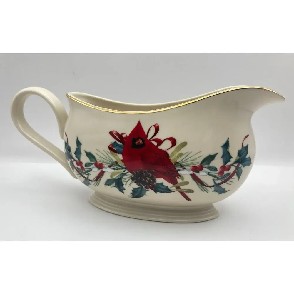 Lenox Winter Greeting Gravy Bowl & Under Plate Original Box